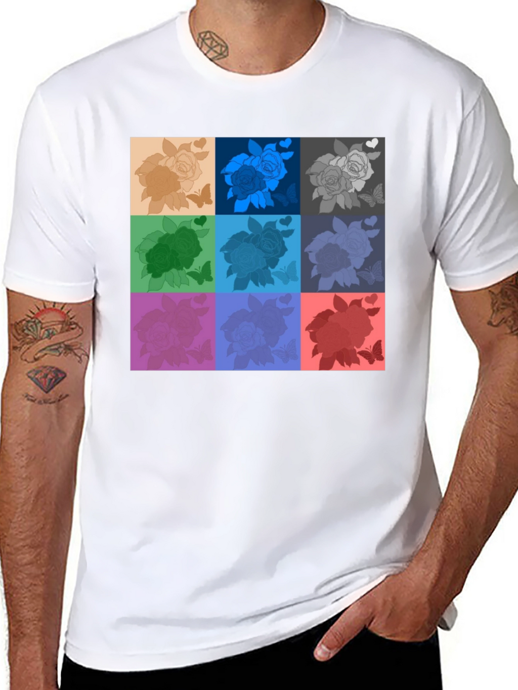 Retro Rose Pop Art T-Shirt - Stylish Graphic Tee