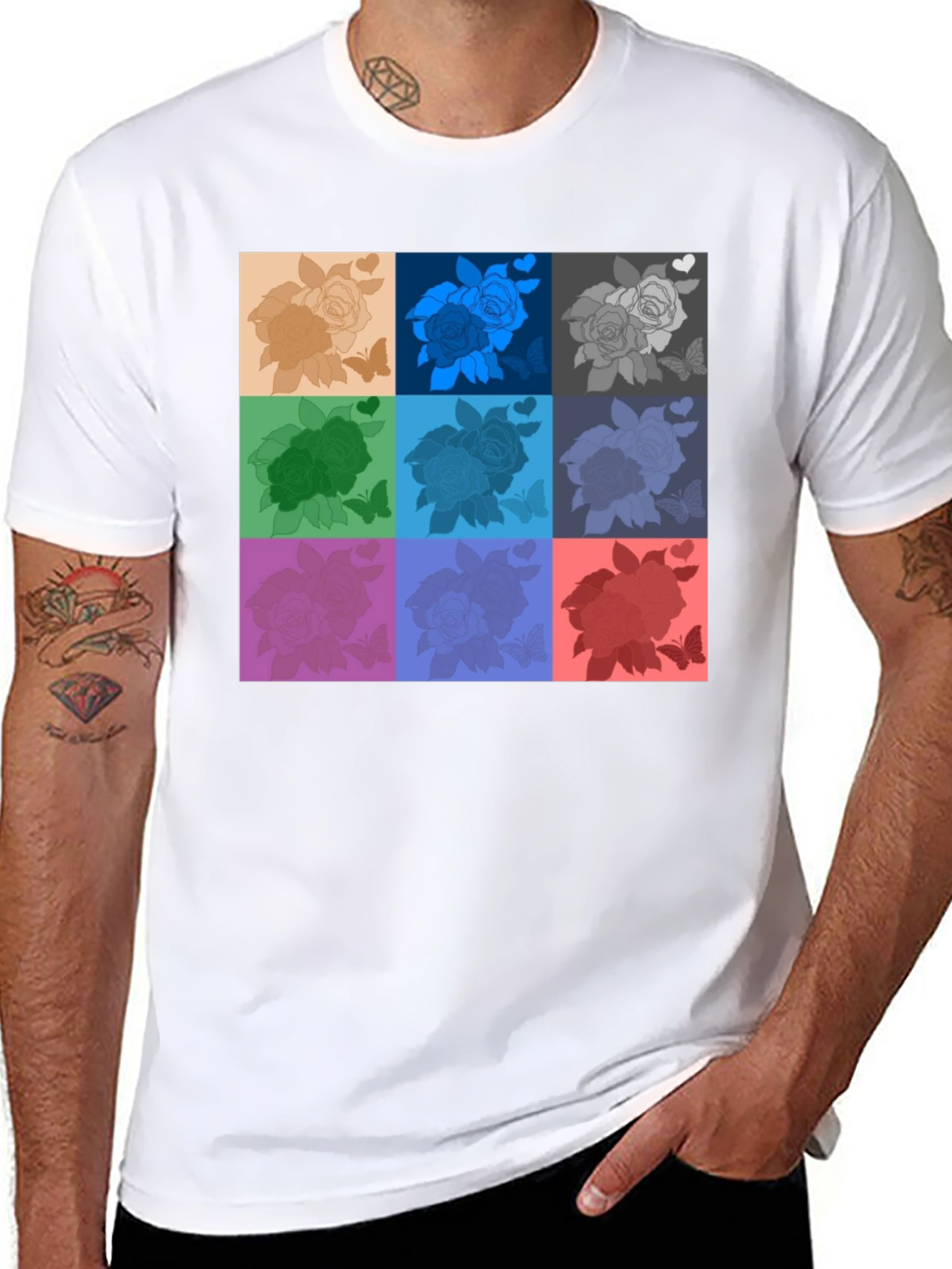 Retro Rose Pop Art T-Shirt - Stylish Graphic Tee