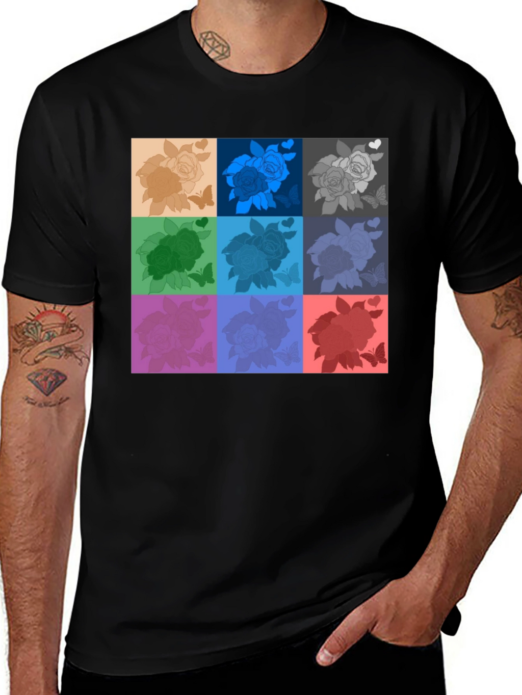 Retro Rose Pop Art T-Shirt - Stylish Graphic Tee