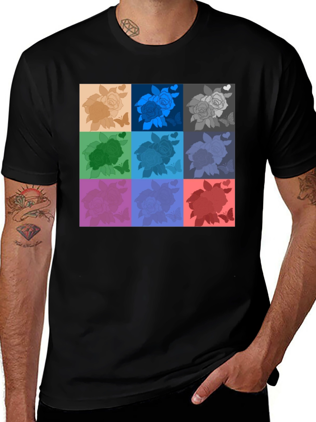Retro Rose Pop Art T-Shirt - Stylish Graphic Tee