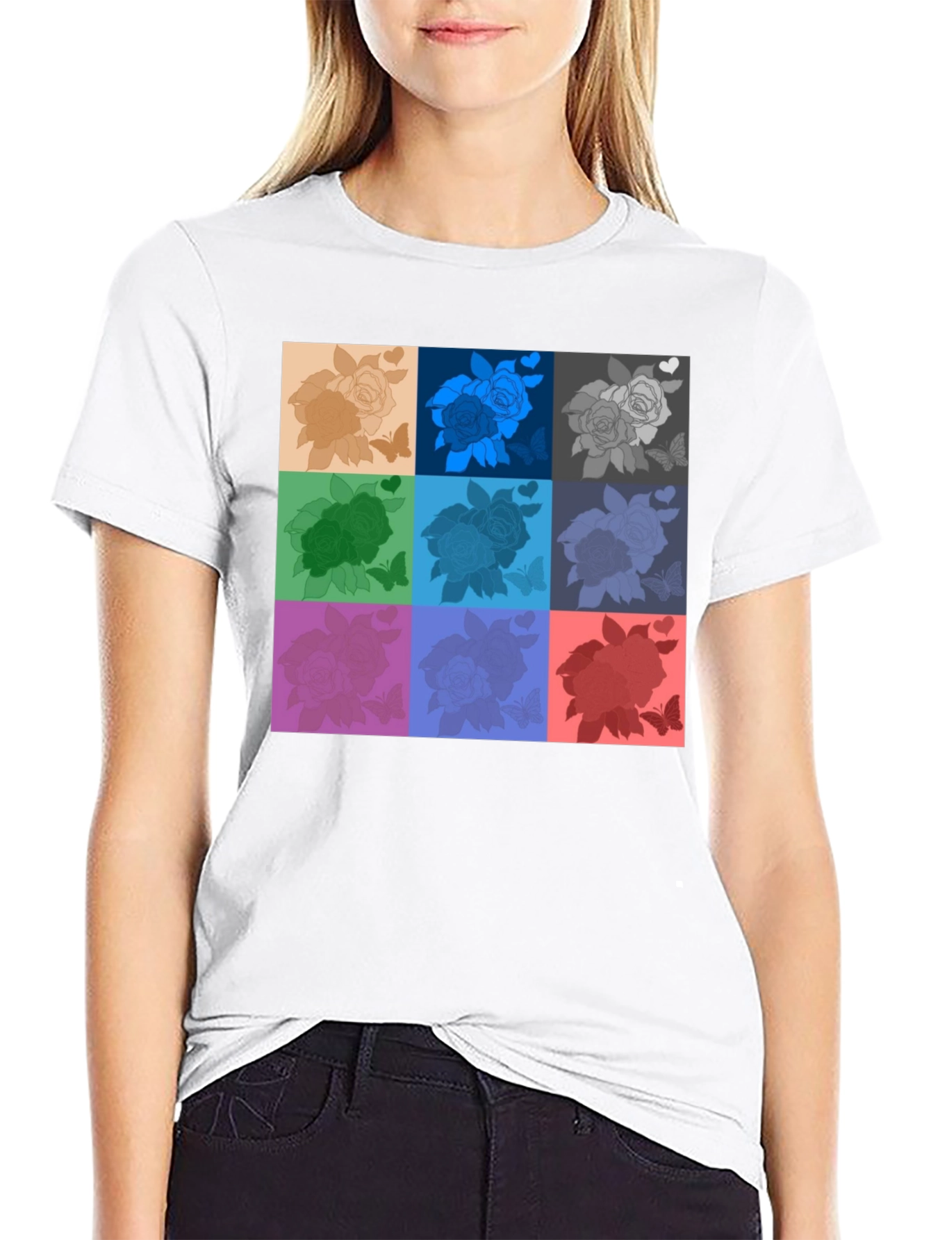 Retro Rose Pop Art T-Shirt - Stylish Graphic Tee