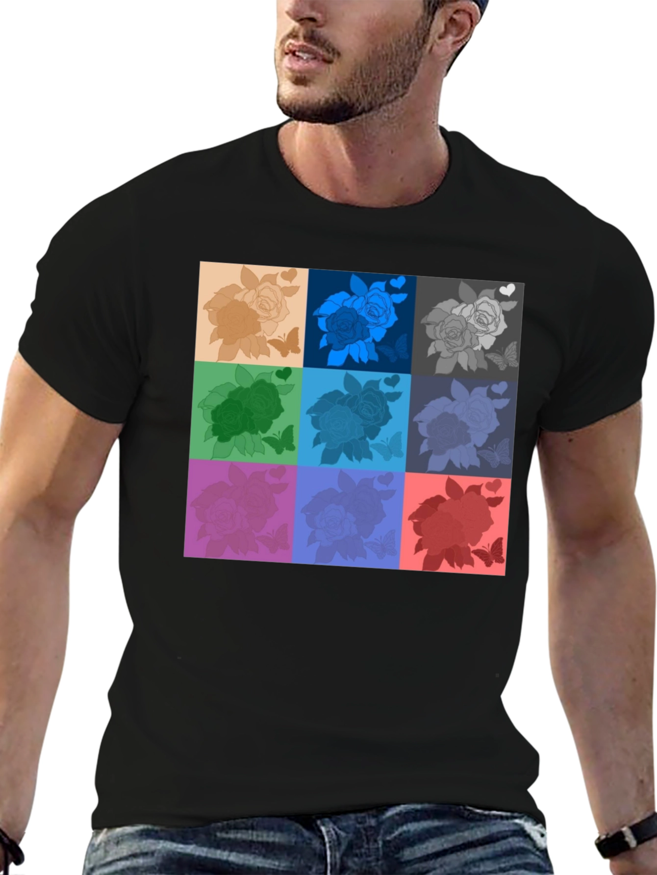 Retro Rose Pop Art T-Shirt - Stylish Graphic Tee