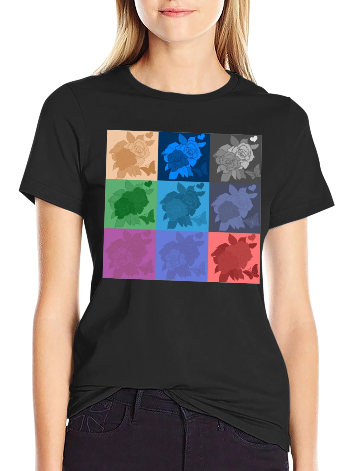 Retro Rose Pop Art T-Shirt - Stylish Graphic Tee