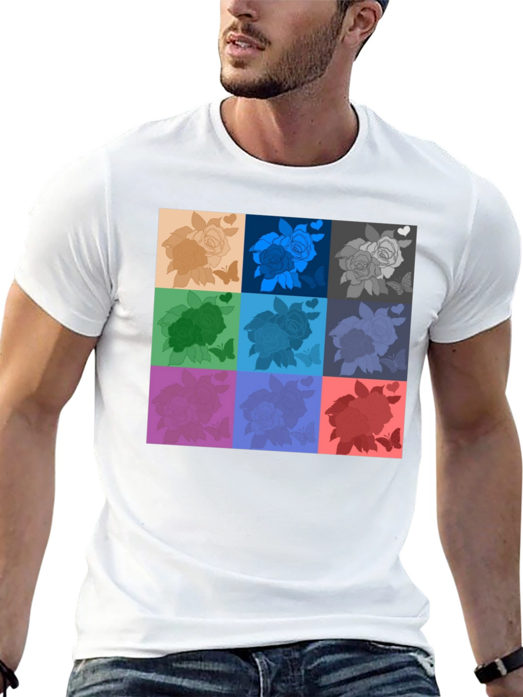 Retro Rose Pop Art T-Shirt - Stylish Graphic Tee
