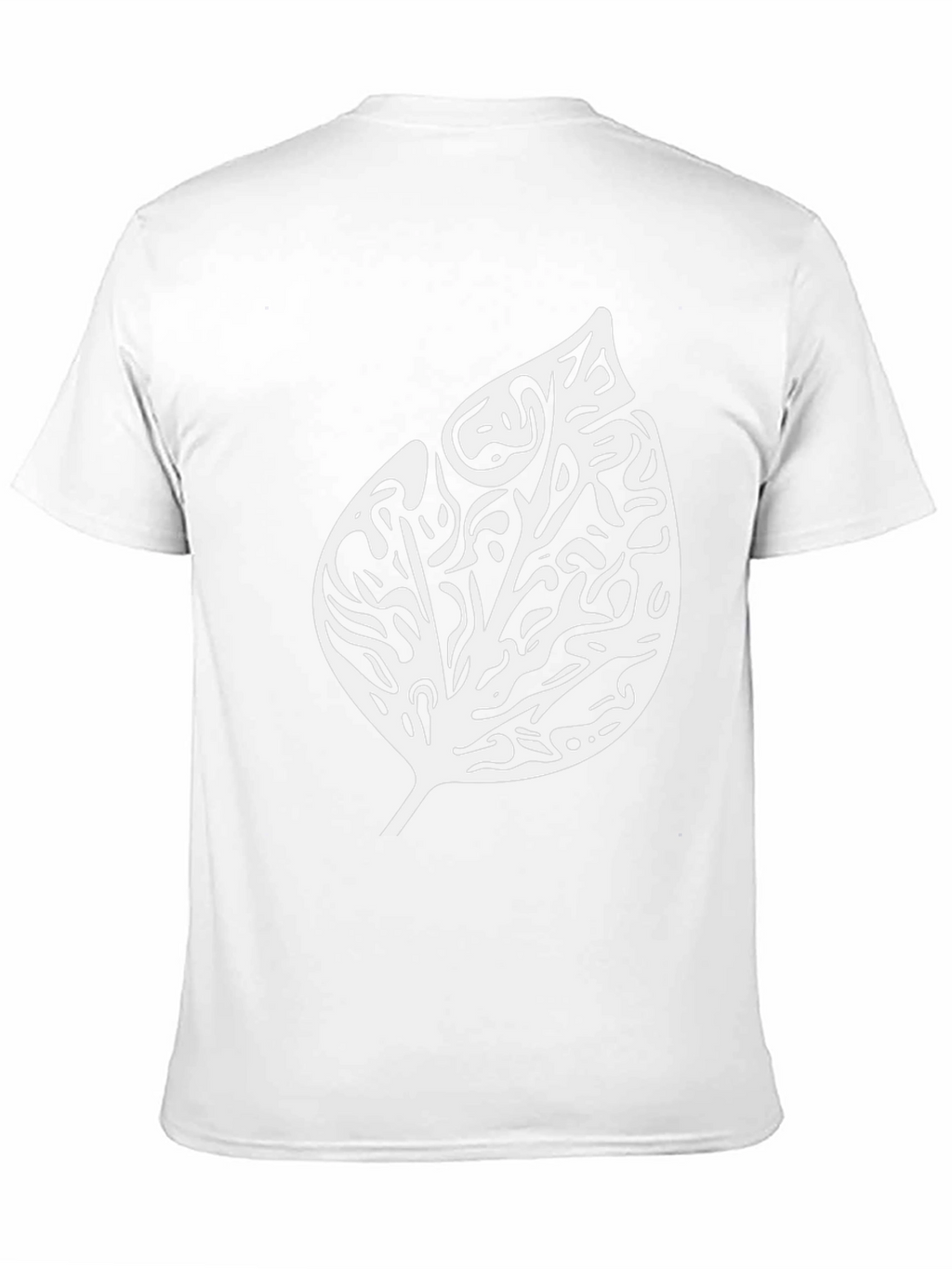 Black T-Shirt with Abstract Leaf Design
