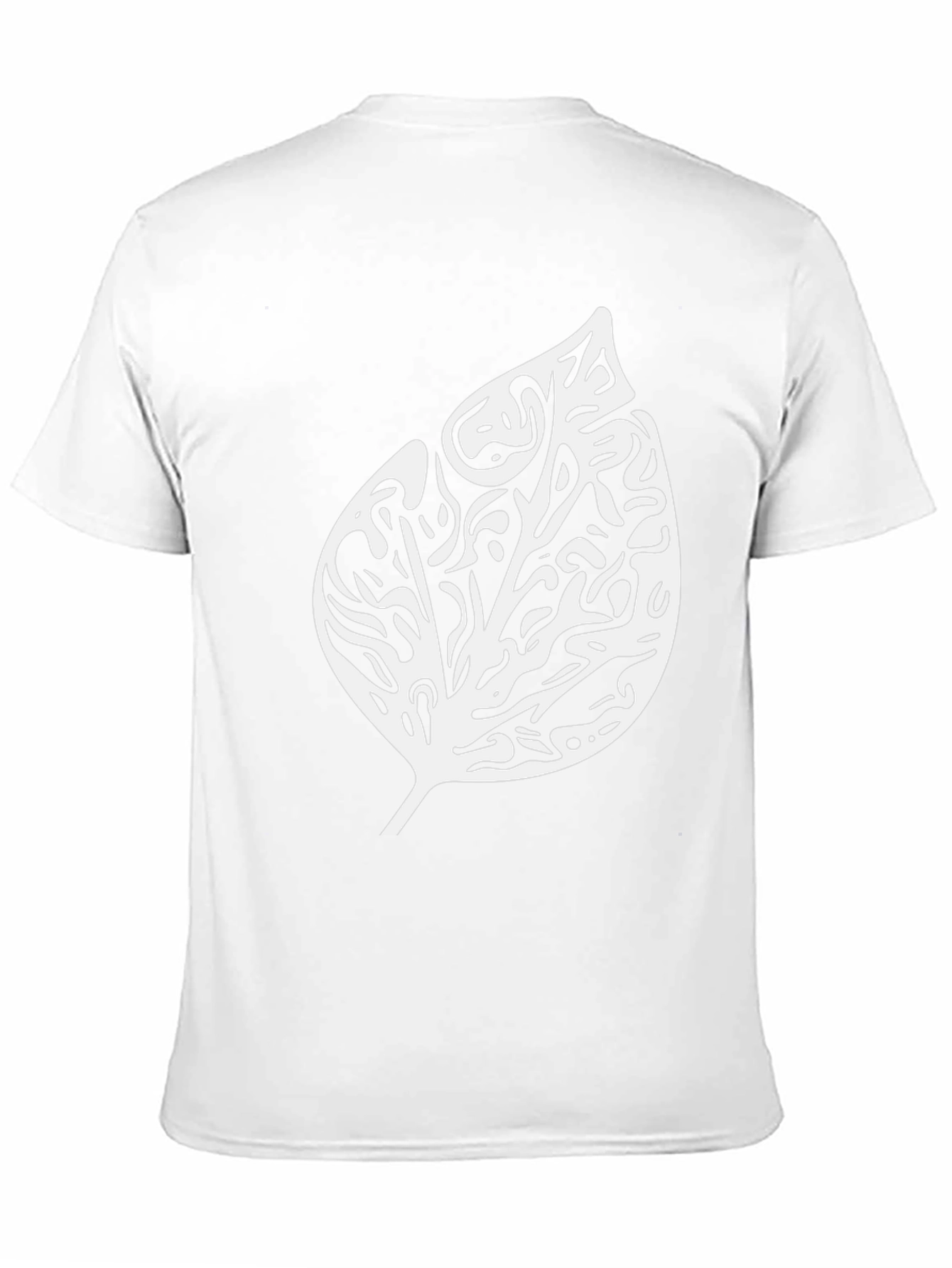 Black T-Shirt with Abstract Leaf Design