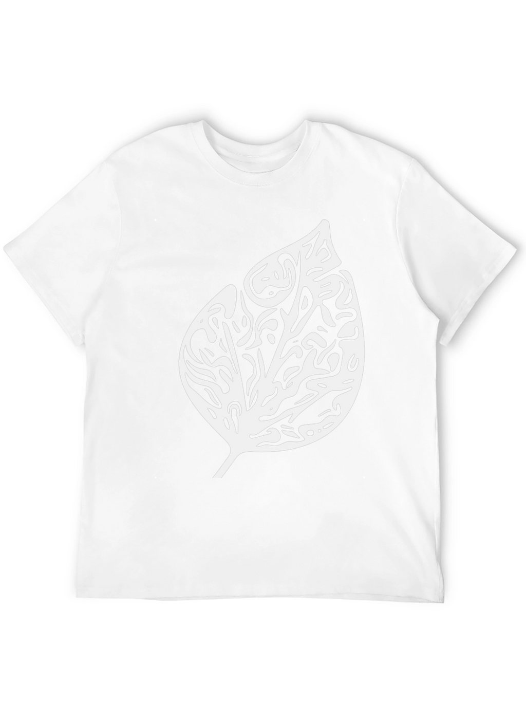 Black T-Shirt with Abstract Leaf Design
