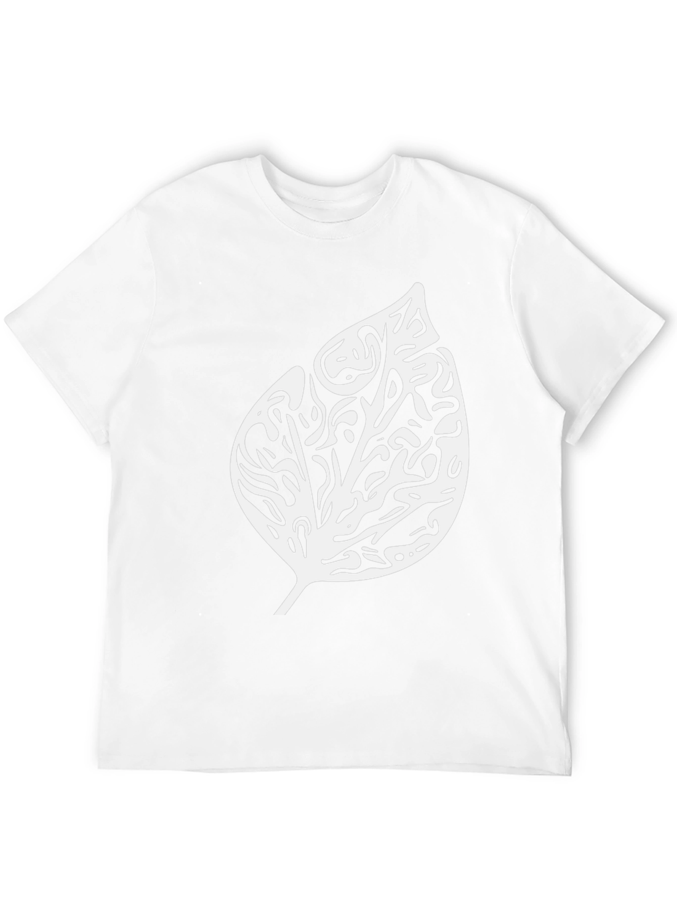 Black T-Shirt with Abstract Leaf Design