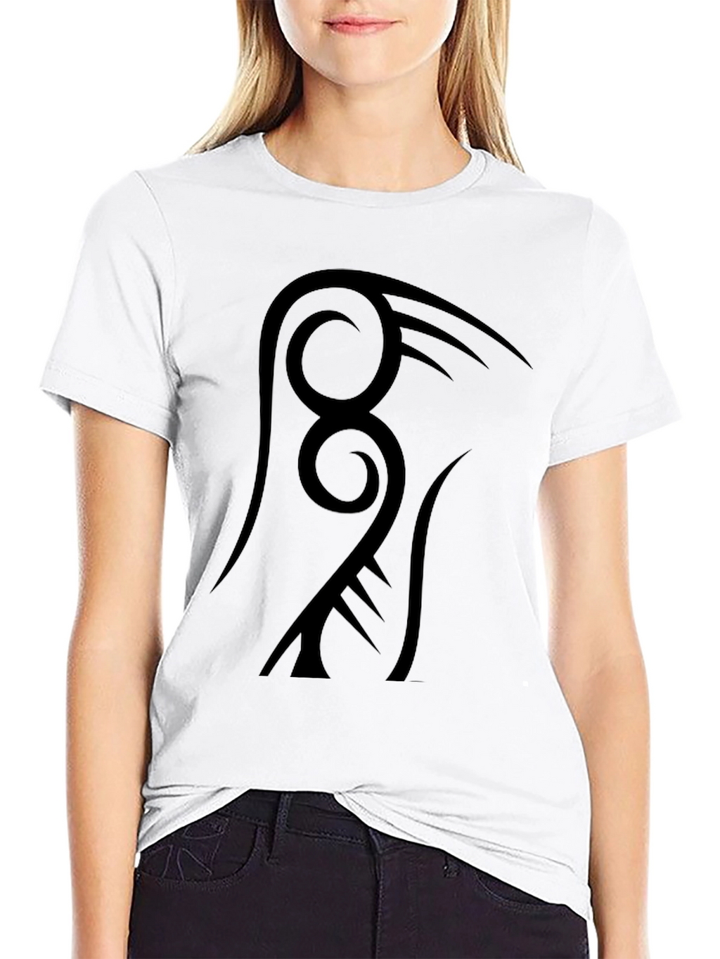 Tribal Design Black T-Shirt - Modern Casual Wear