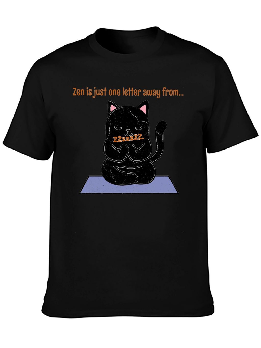 Zen Cat Nap T-Shirt - Meditating Kitten Tee