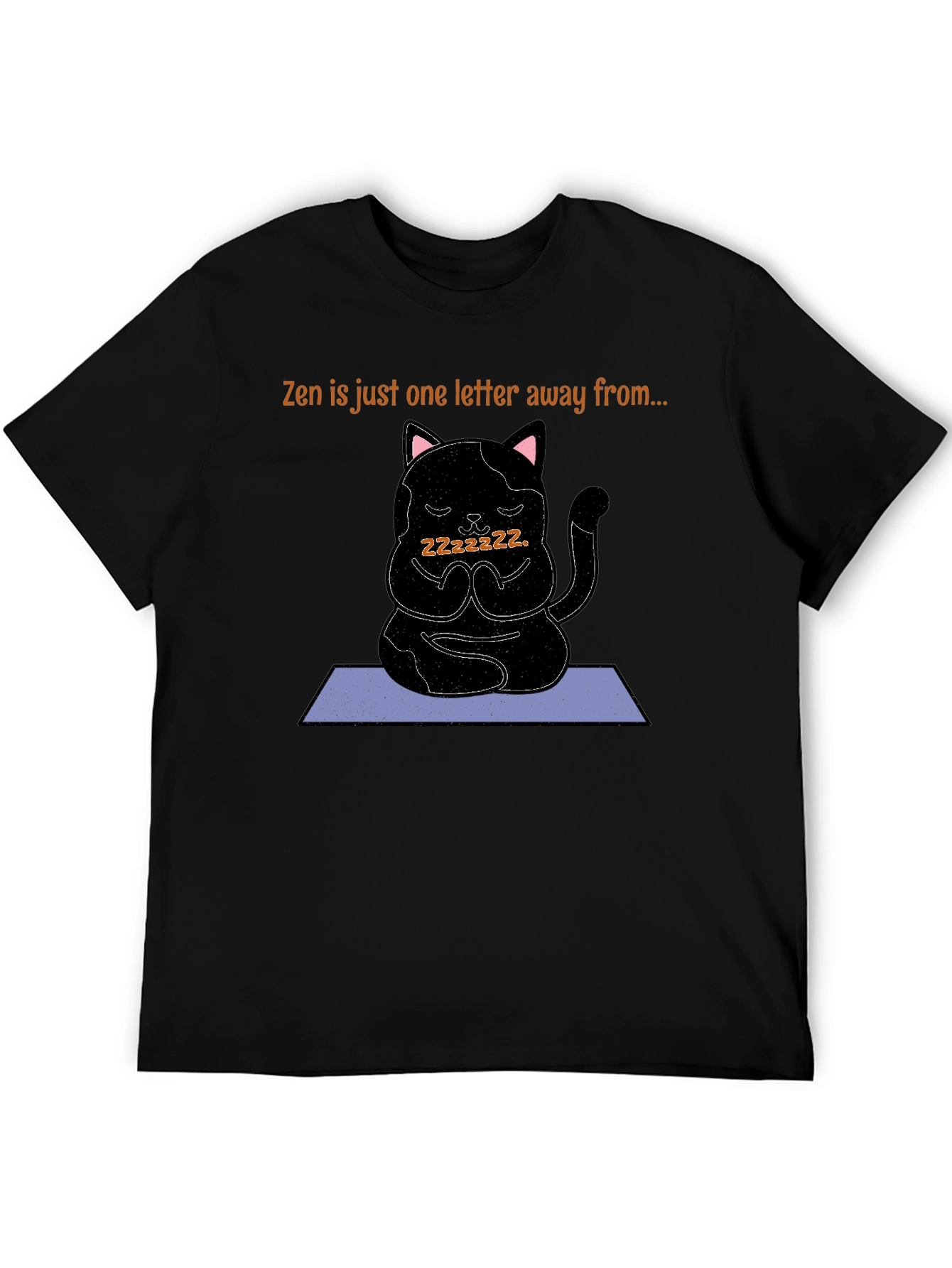 Zen Cat Nap T-Shirt - Meditating Kitten Tee