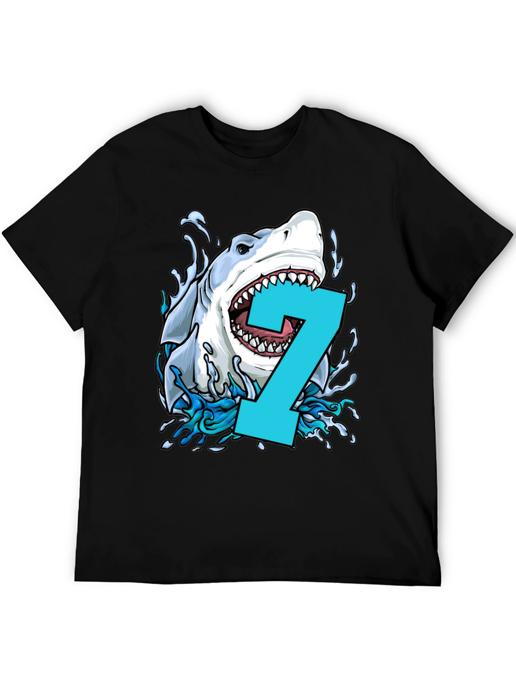 Shark Number 7 Birthday T-Shirt