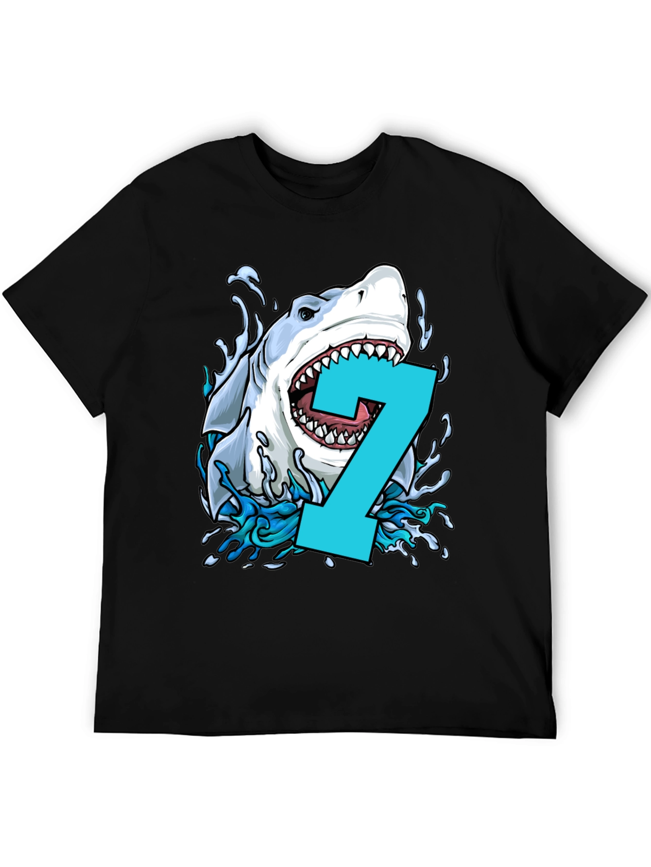 Shark Number 7 Birthday T-Shirt