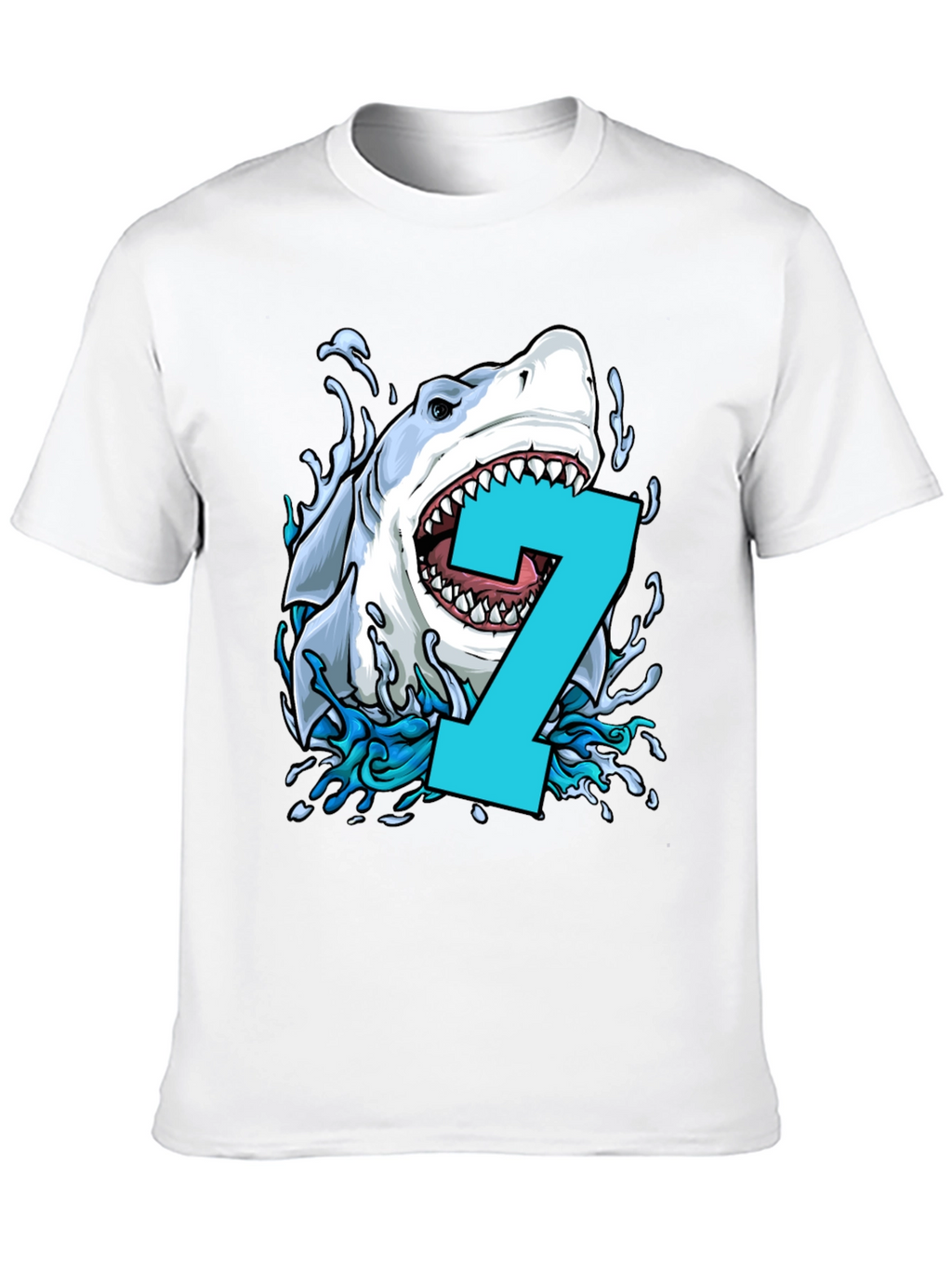 Shark Number 7 Birthday T-Shirt