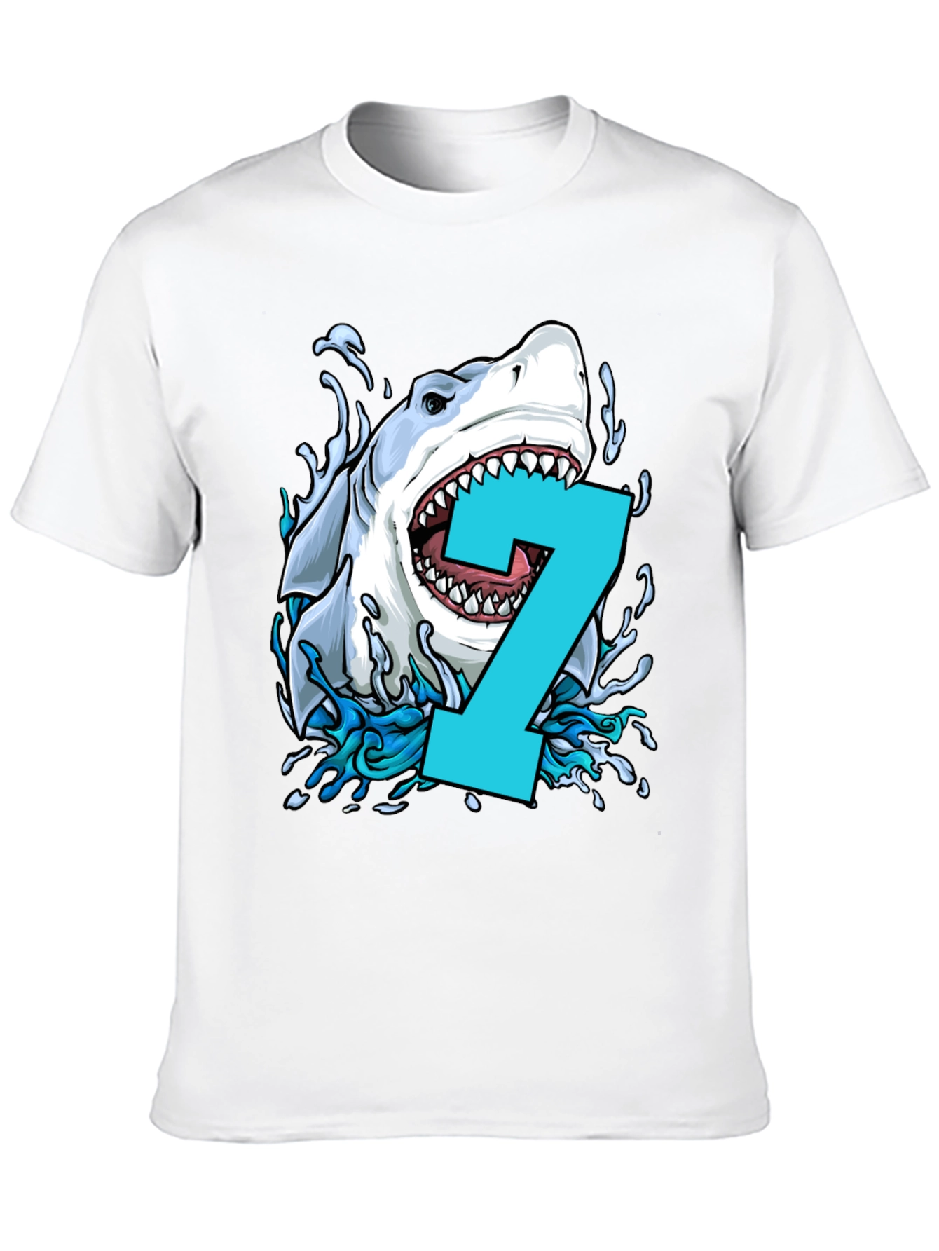 Shark Number 7 Birthday T-Shirt
