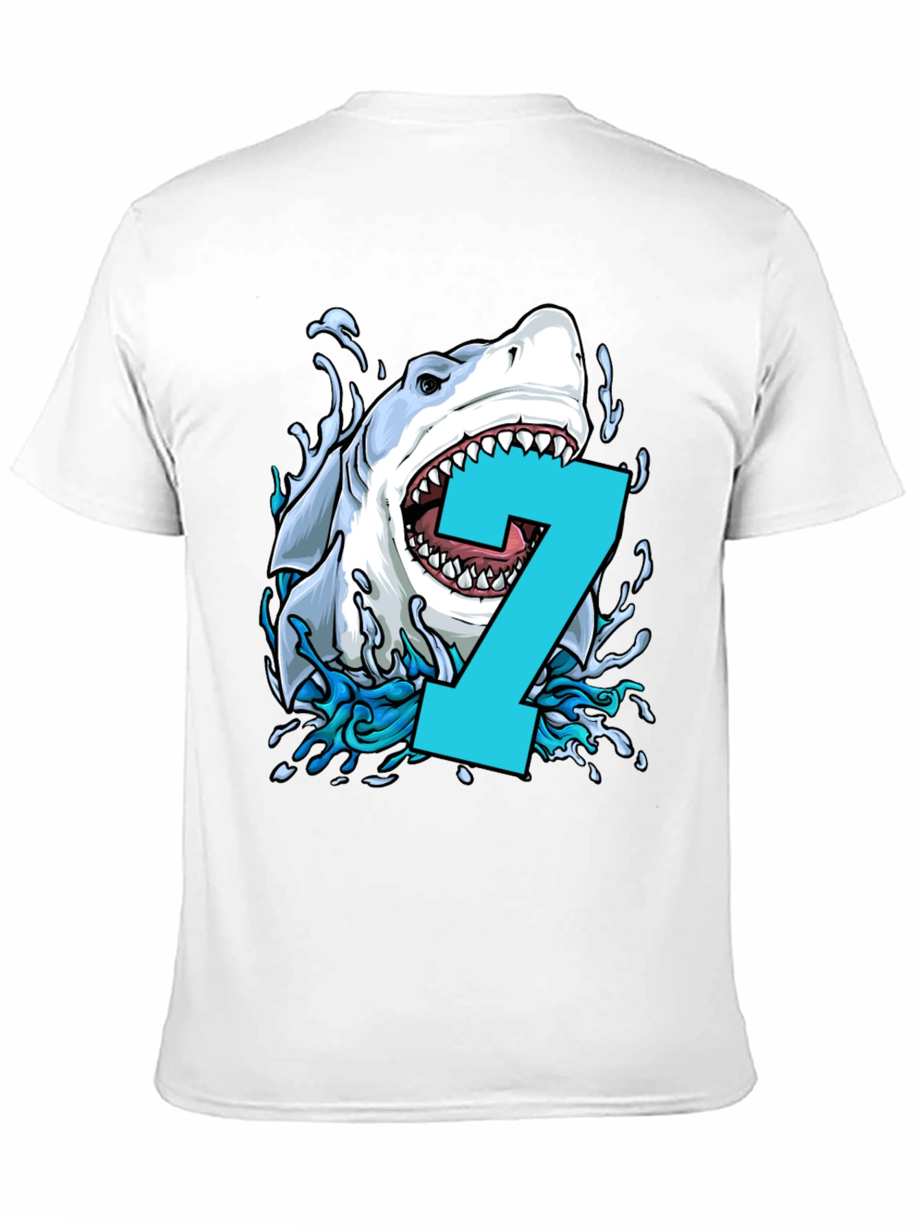 Shark Number 7 Birthday T-Shirt