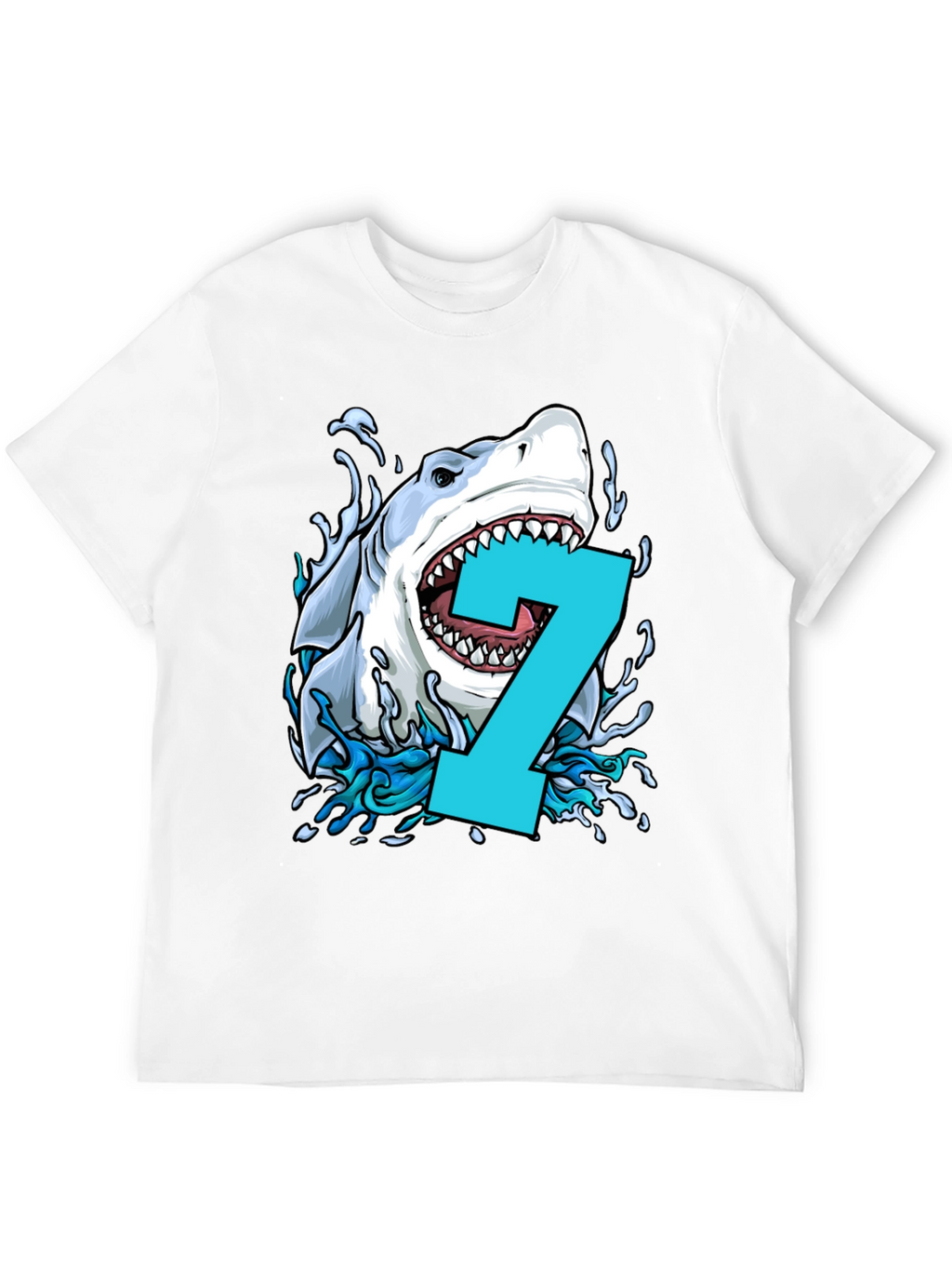 Shark Number 7 Birthday T-Shirt