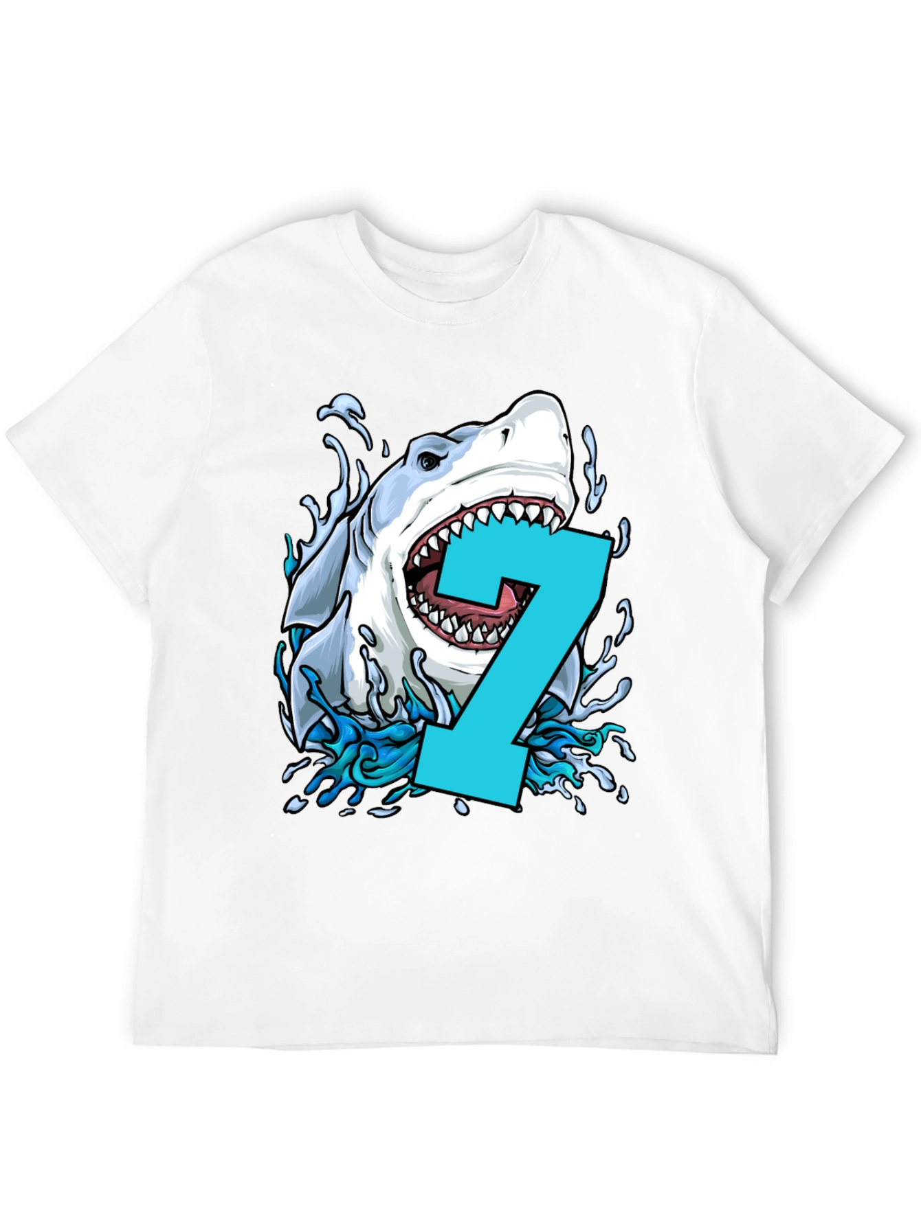 Shark Number 7 Birthday T-Shirt