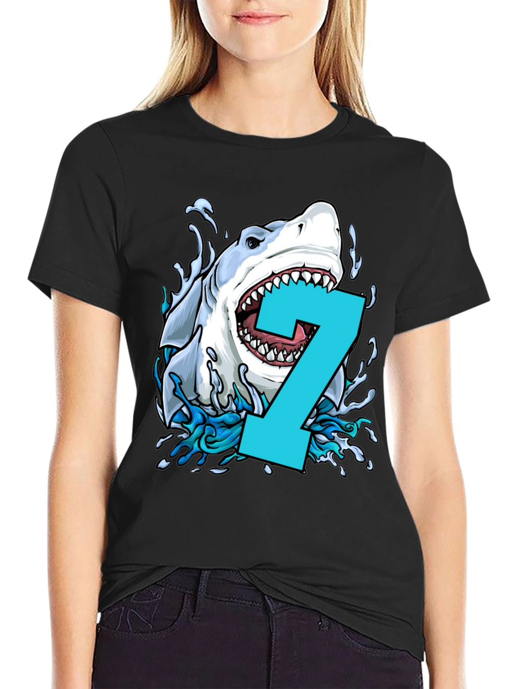 Shark Number 7 Birthday T-Shirt