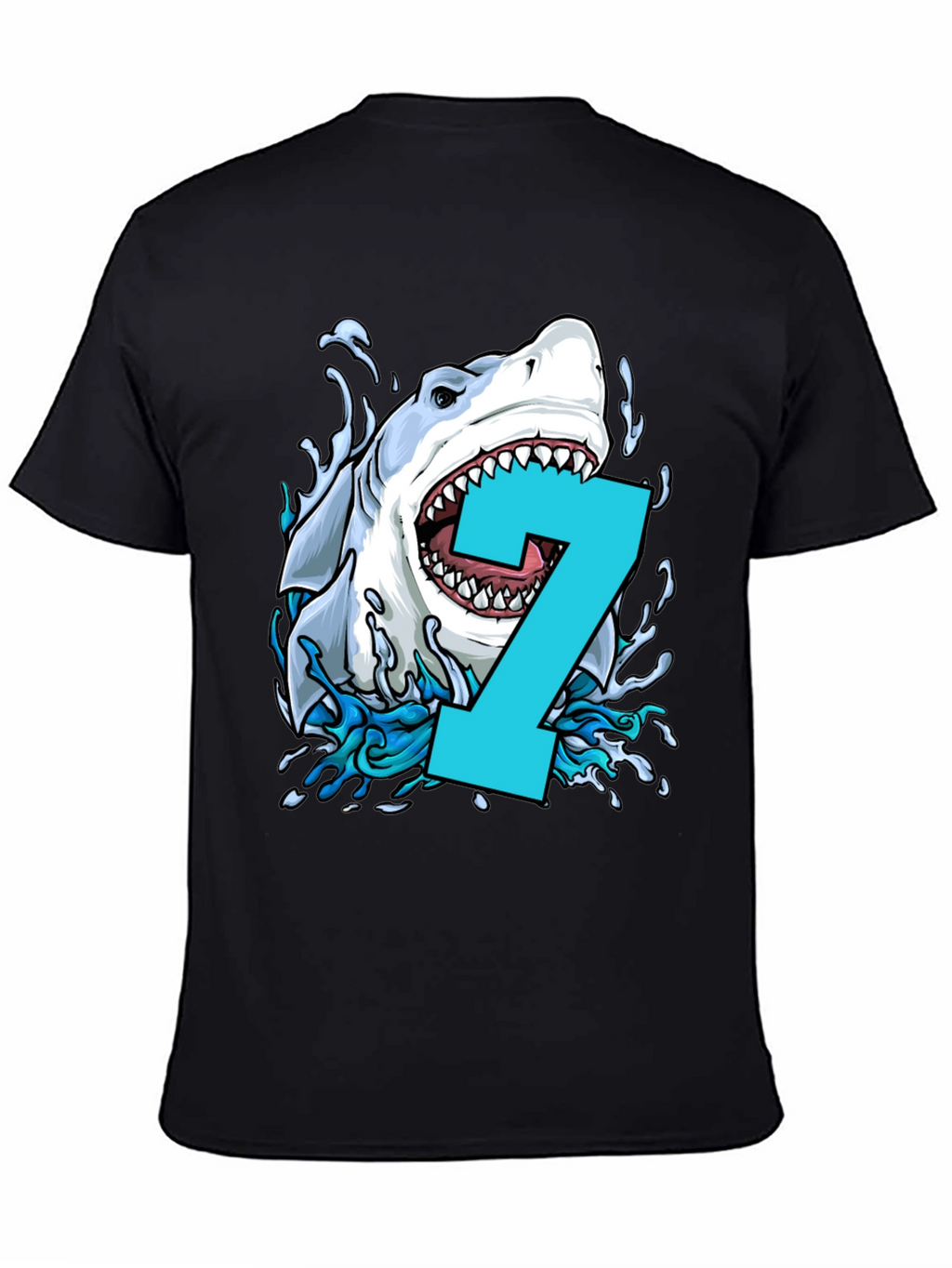 Shark Number 7 Birthday T-Shirt