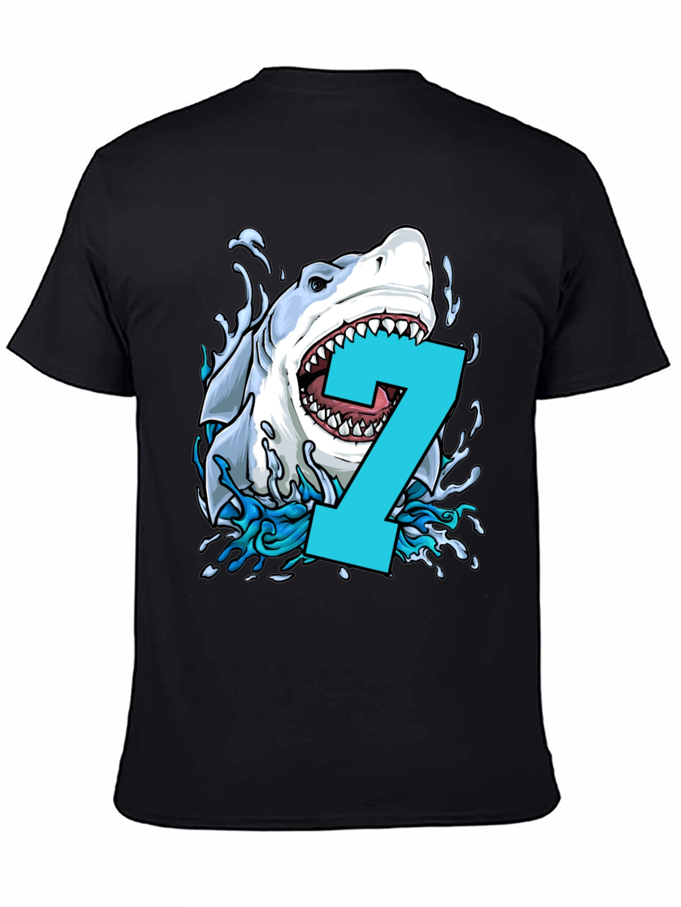 Shark Number 7 Birthday T-Shirt