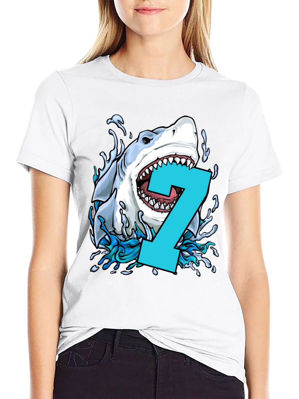 Shark Number 7 Birthday T-Shirt