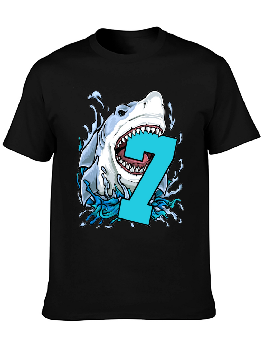 Shark Number 7 Birthday T-Shirt