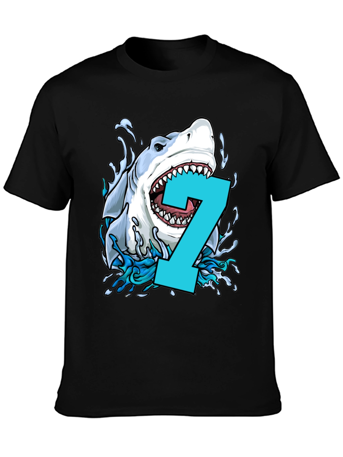 Shark Number 7 Birthday T-Shirt