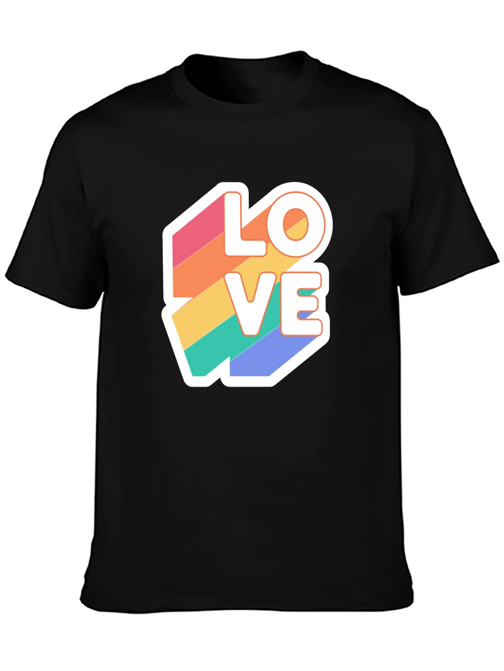 Rainbow Love Graphic T-Shirt - Black