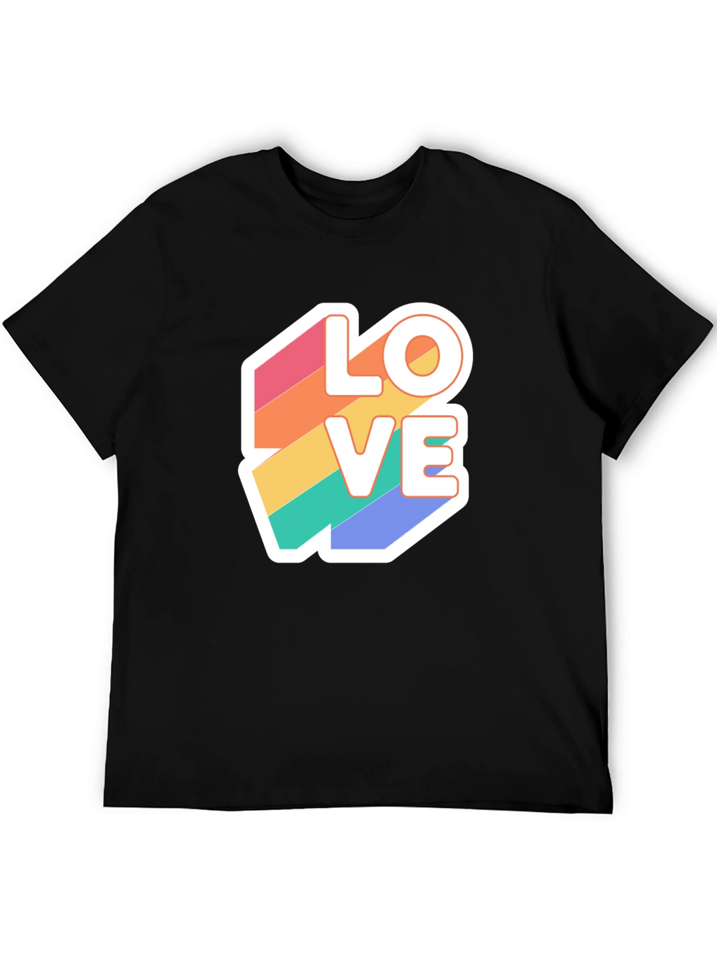 Rainbow Love Graphic T-Shirt - Black
