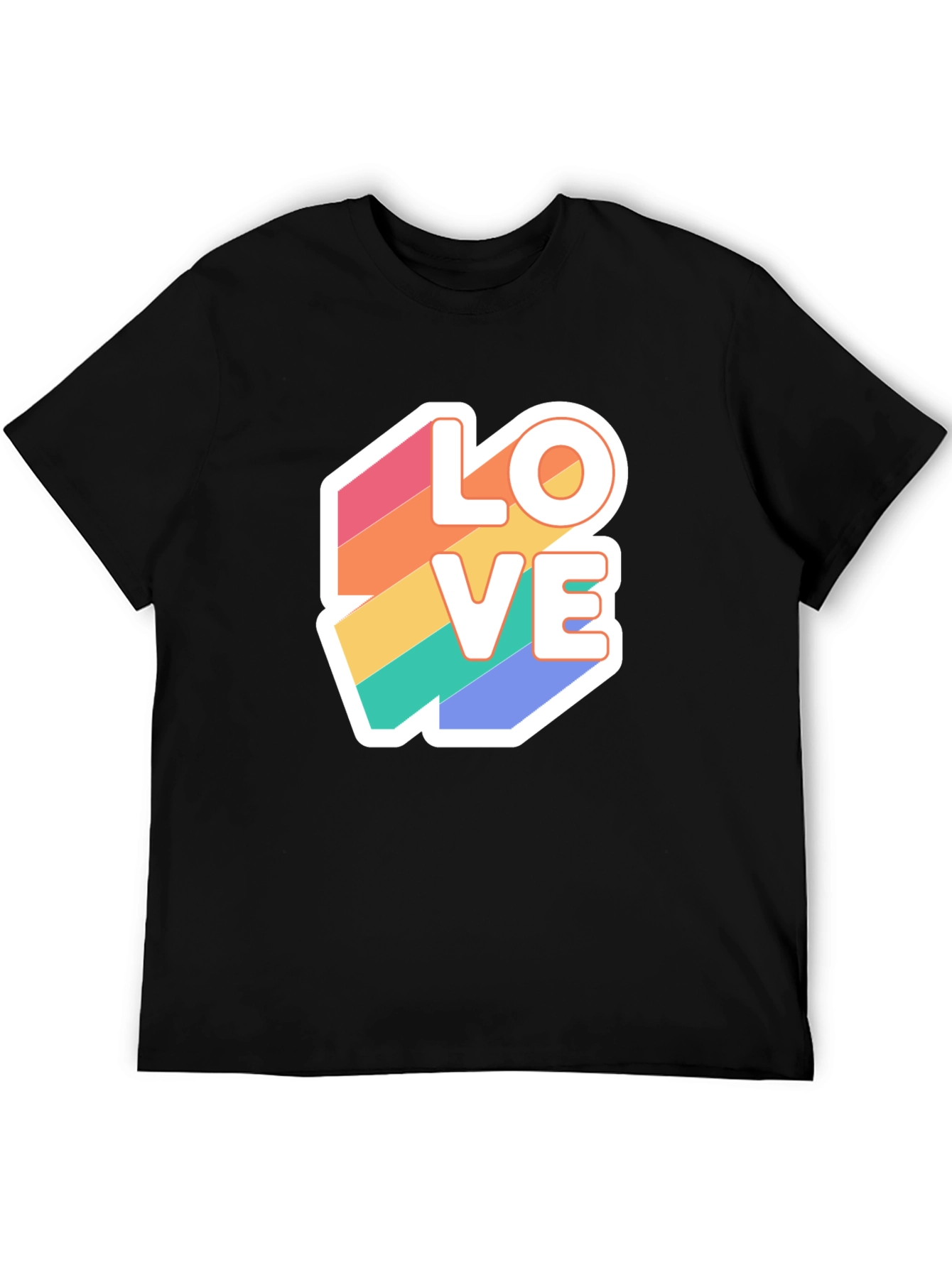 Rainbow Love Graphic T-Shirt - Black
