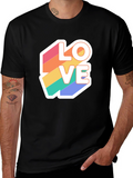 Rainbow Love Graphic T-Shirt - Black