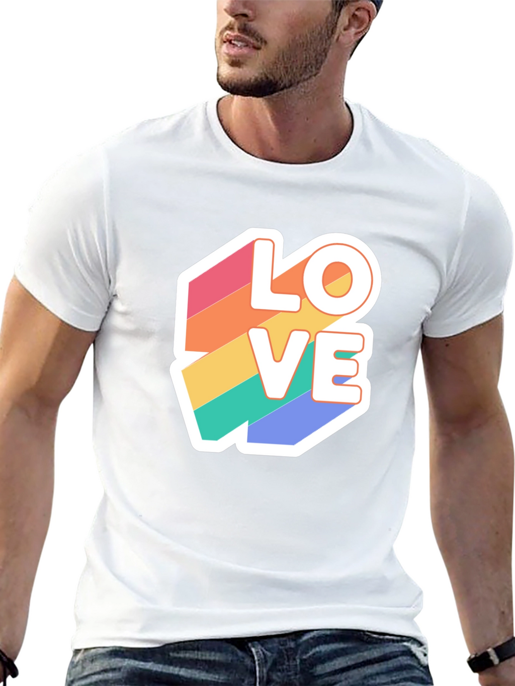 Rainbow Love Graphic T-Shirt - Black