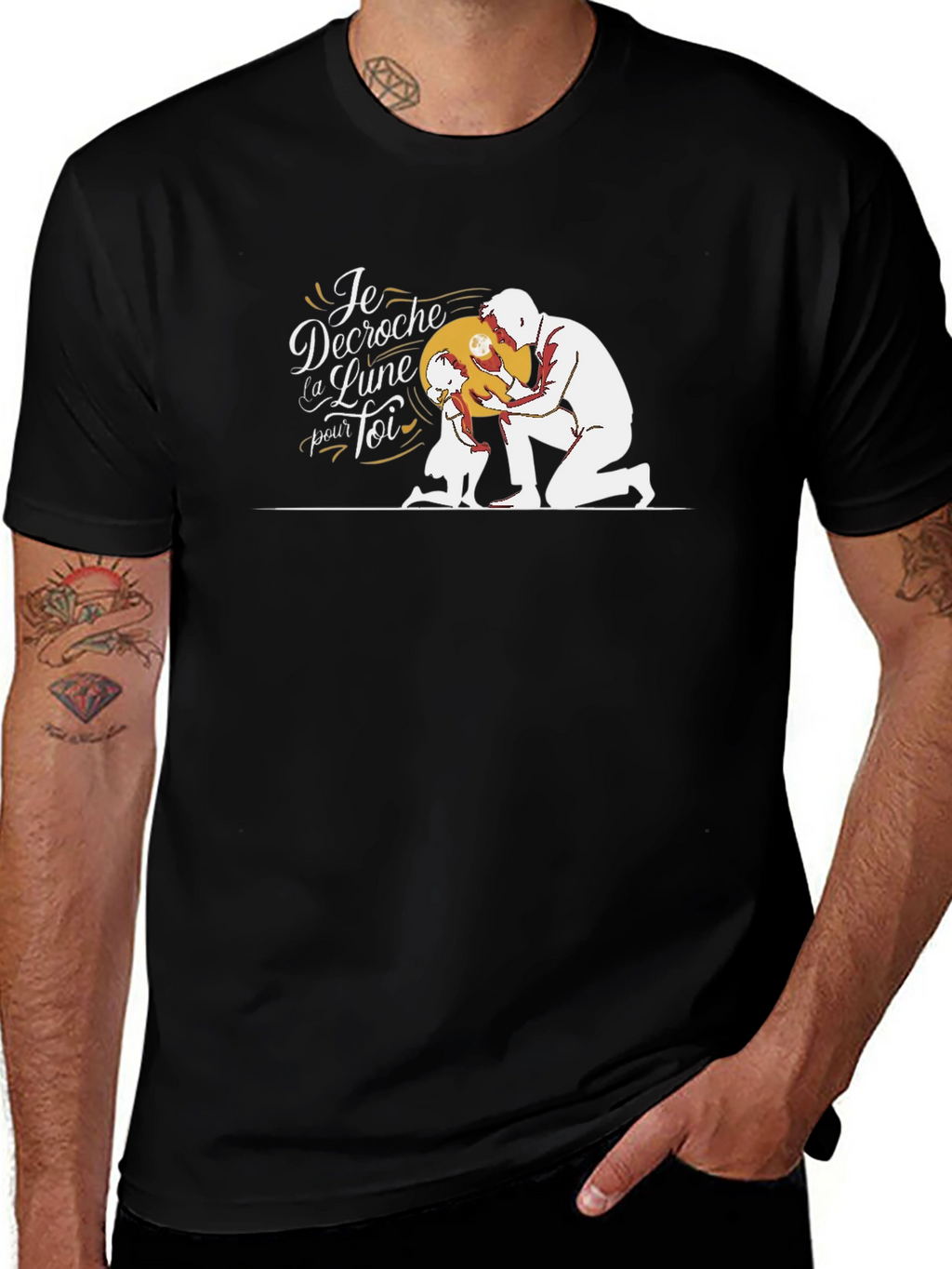 Dad & Daughter Moon Graphic T-Shirt