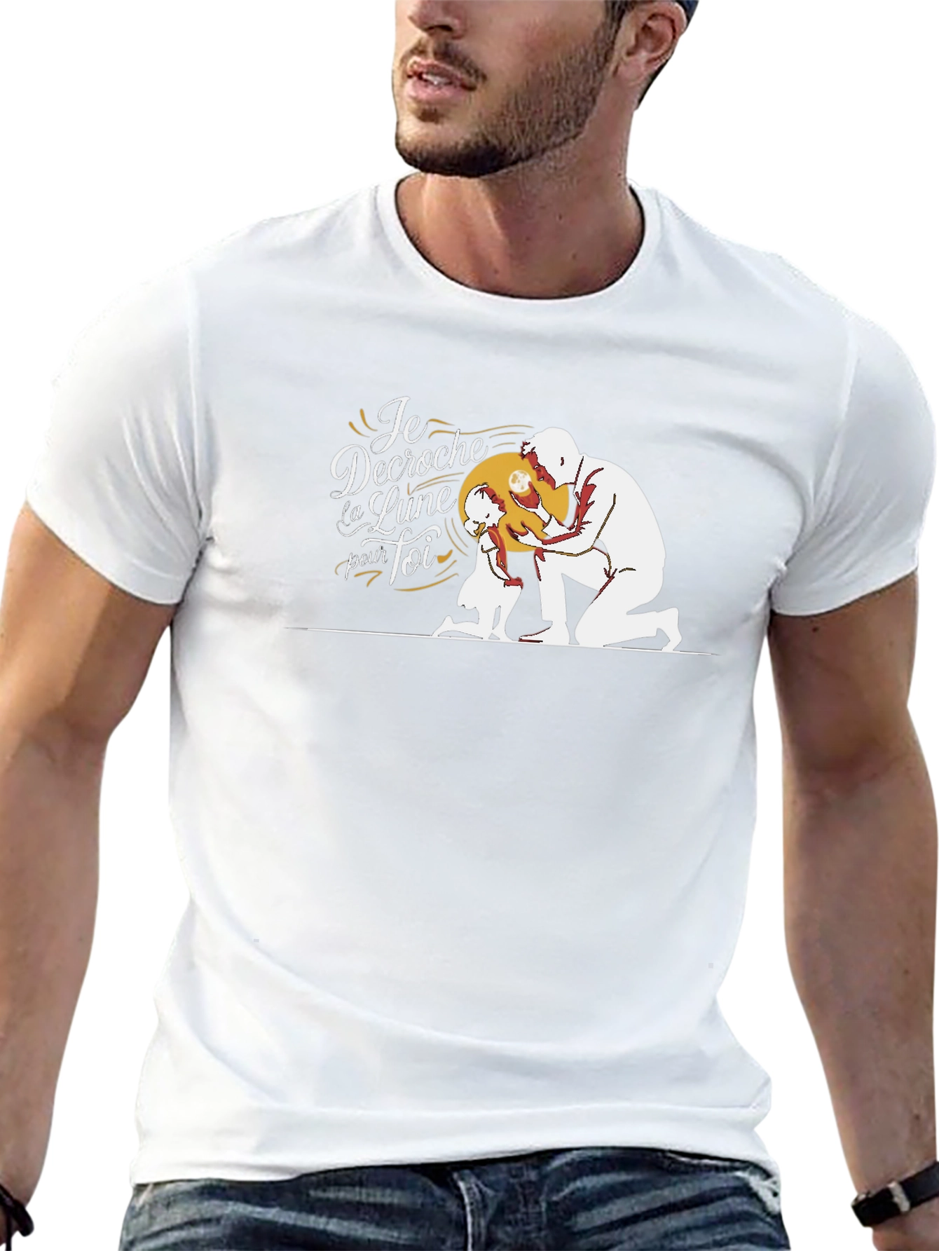 Dad & Daughter Moon Graphic T-Shirt