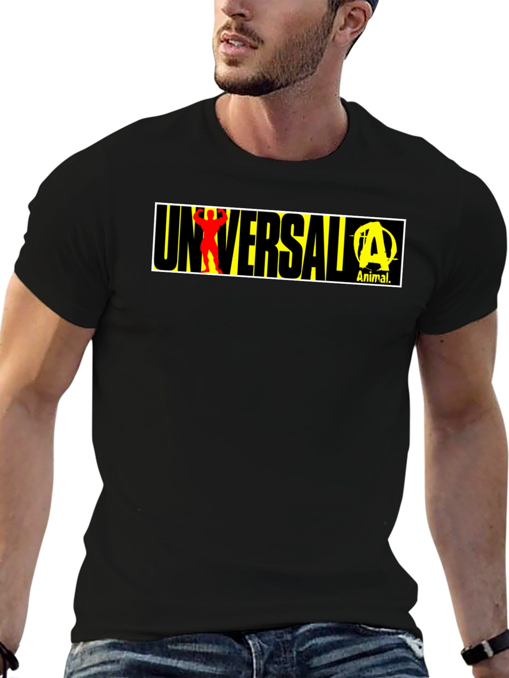 Universal Animal Graphic T-Shirt - Black