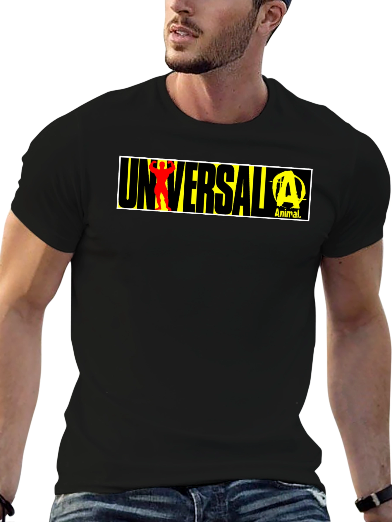 Universal Animal Graphic T-Shirt - Black