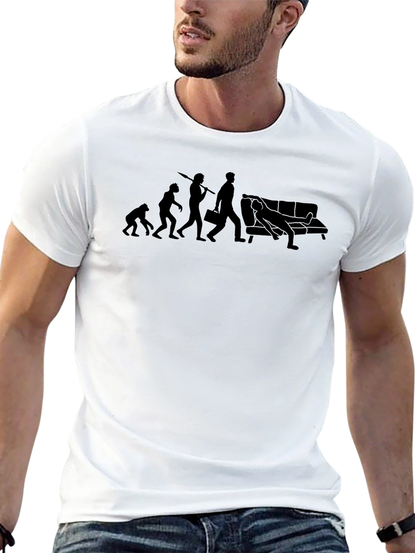 Evolution of Couch Potato T-Shirt - Black