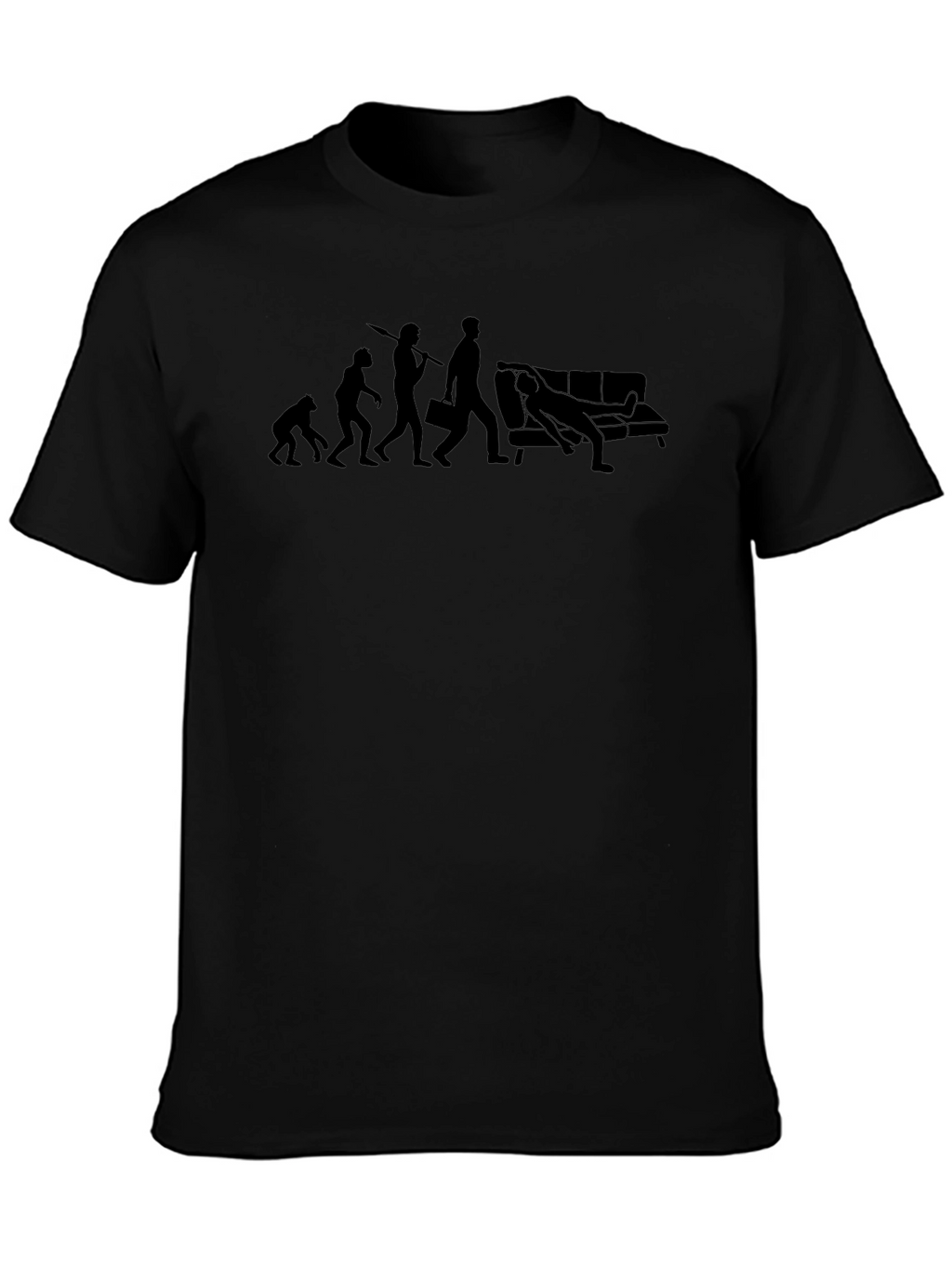 Evolution of Couch Potato T-Shirt - Black
