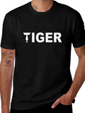 Mens Black Tiger Graphic Tee - Bold Style