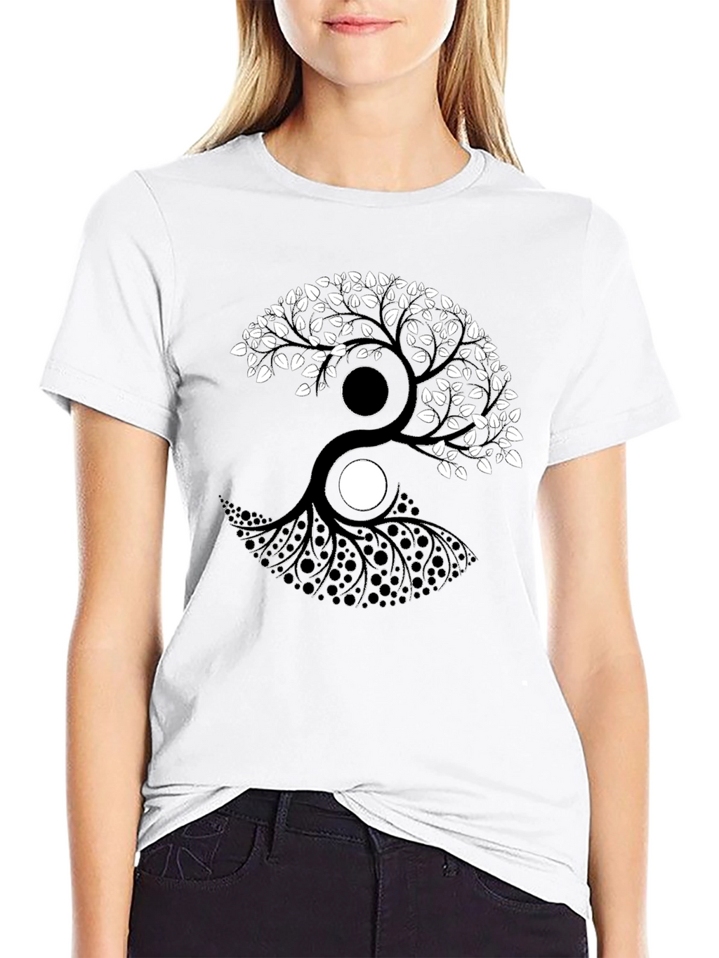 Yin Yang Tree Graphic T-Shirt - Balance & Style
