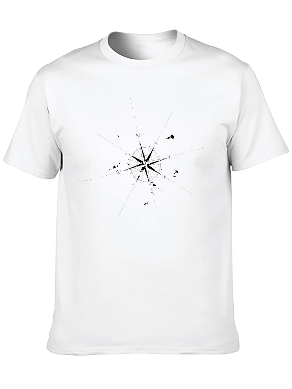 Mens Black Compass Graphic T-Shirt