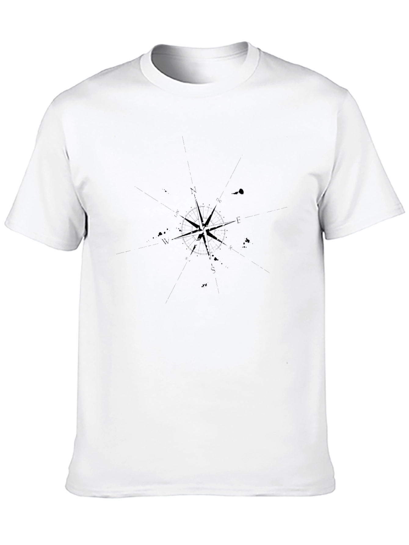 Mens Black Compass Graphic T-Shirt