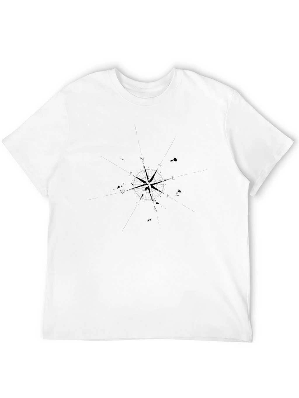 Mens Black Compass Graphic T-Shirt