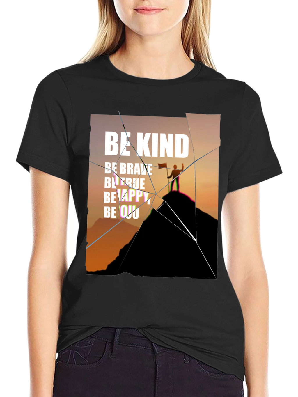 Inspirational Graphic Tee - Be Kind Brave True