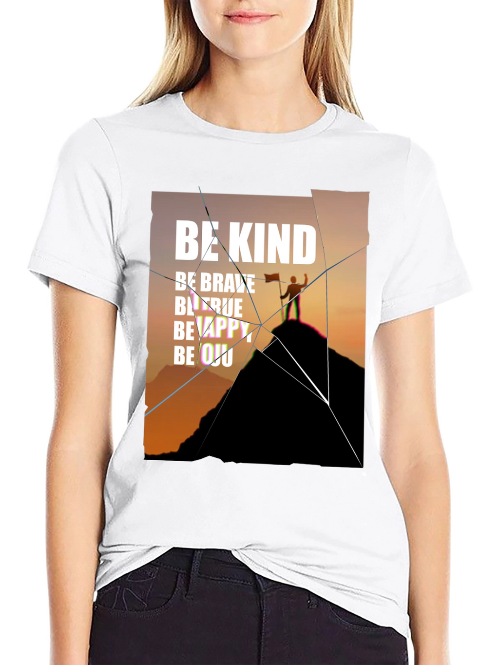 Inspirational Graphic Tee - Be Kind Brave True