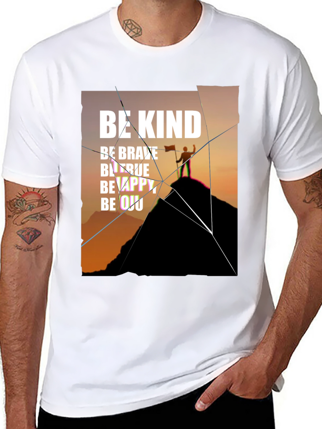 Inspirational Graphic Tee - Be Kind Brave True
