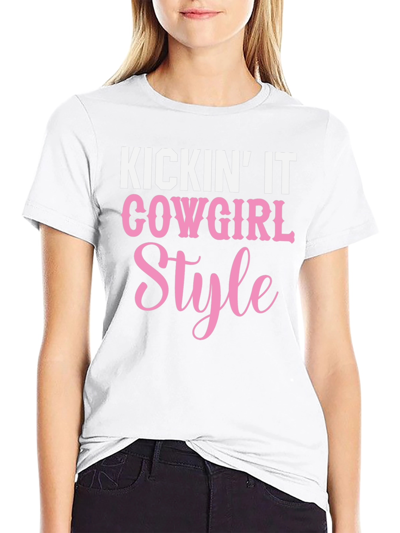 Cowgirl Style Graphic Tee - Kickin It T-Shirt