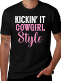 Cowgirl Style Graphic Tee - Kickin It T-Shirt