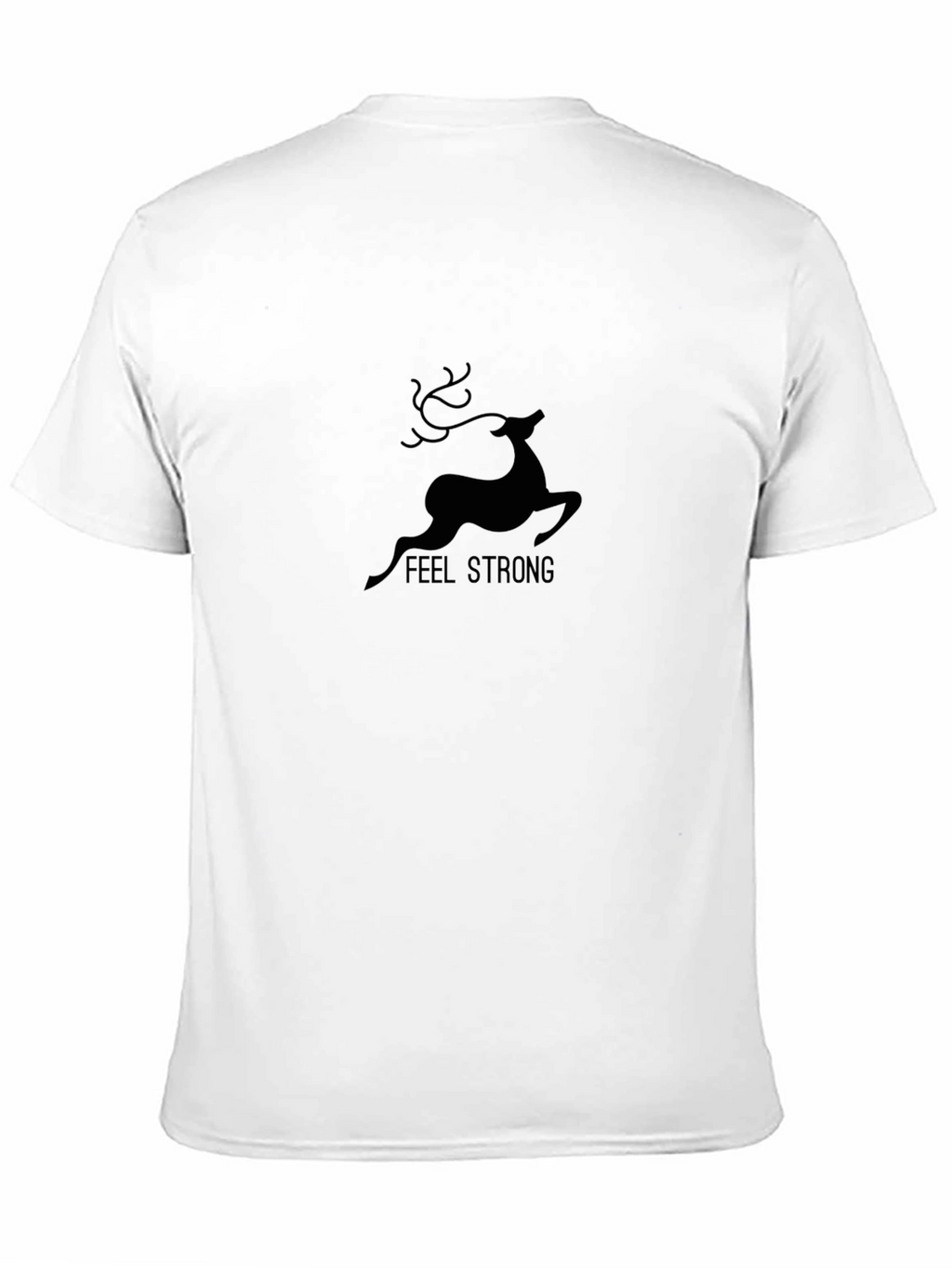 Mens Feel Strong Deer Graphic Black T-Shirt